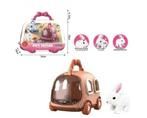 М'яка іграшка на батарейках Кролик у перенесенні (6800)