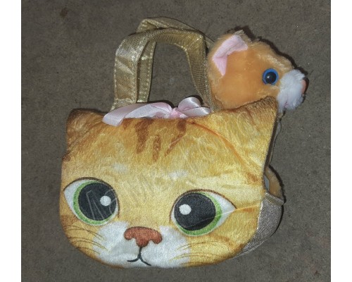 Мягкая игрушка Кошечка в сумке 2 вида, 18 см (17054)