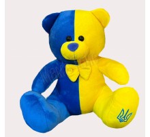 М'яка іграшка Ведмедик прапор Україна (жовто-синій) Велюр 50 см