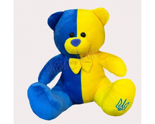 Мягкая игрушка Мишка флаг Украина (желто синий) Велюр 50 см