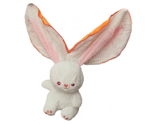 М'яка іграшка подушка Заєць - Кролик, застібка на блискавці (морква/полуниця) 45 см