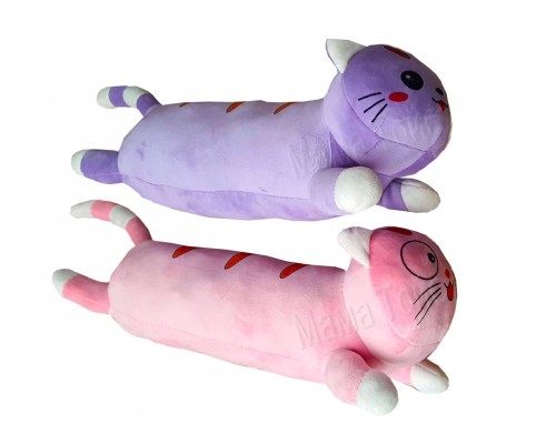 Мягкая игрушка подушка кот Батон Розовый и Фиолетовый 50 см 2 вида