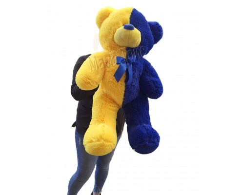 Плюшевий Ведмедик прапор Україна (жовто-синій) 85 см