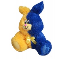 М'яка іграшка Плюшевий Заєць прапор Україна (жовто-синій) сидячий 50 см