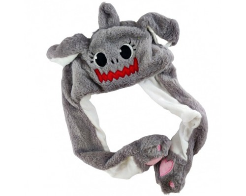 Шапка плюшевая с подвижными ушами Акула