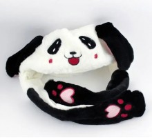 Шапка плюшевая с подвижными ушами Панда