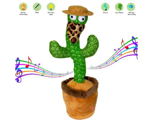 Танцующий кактус Повторюшка в шляпе