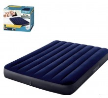 Полуторный надувной Матрас 137 см Intex Велюр Синий 64758
