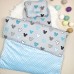 Набор постельный в детскую коляску. Теплое одеяло - конверт, подушка, простынь Голубой