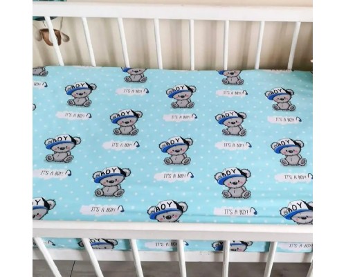 Простынь в детскую кроватку на резинке. Хлопок 100 %