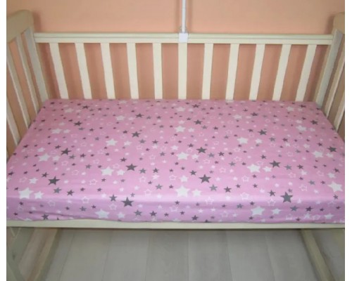 Простынь в детскую кроватку на резинке. Хлопок 100 %