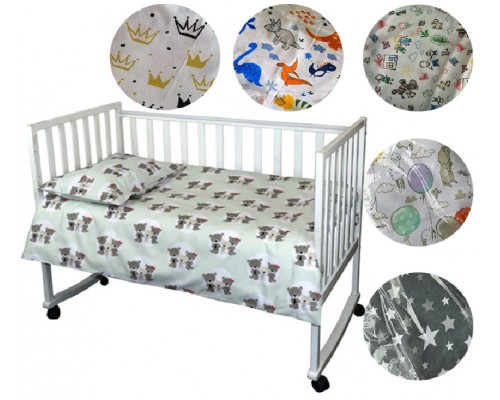Сменная Постель Байка на резинке в детскую кроватку Хлопок 100 %