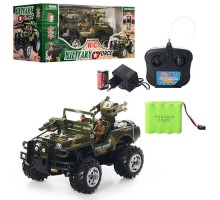 Военный джип на радиоуправлении, 2 фигурки военных, Резиновые колеса, аккумулятор (3010)