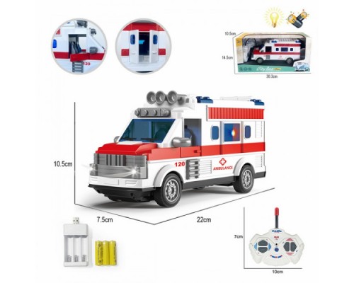 Машина на радиоуправлении с аккумулятором Скорая помощь, 22 см (886-5)
