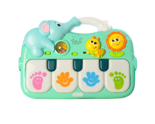 Коврик Пианино для младенца, Дуга светится, подвески игрушки (1102)