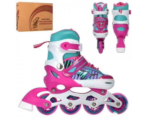 Детские раздвижные Ролики A 4143-S-P (31-34) Розовые