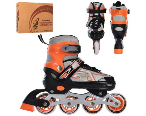 Детские раздвижные Ролики A 4148-M-OR (35-38) Оранжевые