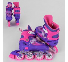 Дитячі розсувні Ролики Best Roller Фіолетові. Колеса PVC, Переднє світиться 40005-L (38-42)