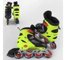 Дитячі розсувні Ролики Best Roller Салатові. Колеса PVC, Переднє світиться 50034-S (30-33)