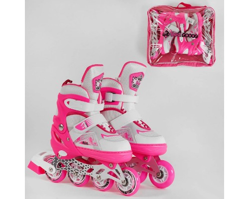 Розсувні колеса Best Roller Поліуретан, переднє світиться розмір 38-42 Рожеві