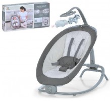 Шезлонг укачивающий для младенца, 3 положения люльки, Вибро, Мелодии. Mastela Серый (6601)