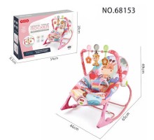 Детское кресло шезлонг качалка с вибрацией для новорожденных (68153-154-155)