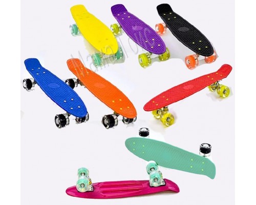 Скейт Пенні борд 55 см поліуретан колеса Світяться 8 видів