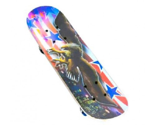 Дитячий дерев'яний скейт із малюнком, 60 см. (22224)