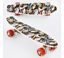 Скейт Пенні борд  Best Board 55 см, колеса PU Світяться Білий (74543)