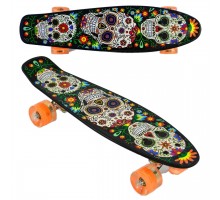 Скейт Пенні борд  Best Board 55 см, колеса PU Світяться Чорний (15909)