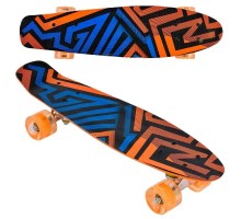 Скейт Пенні борд  Best Board 55 см, колеса PU Світяться Помаранчевий (7620)