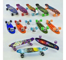 Скейт Пенні борд дошка 55 см з малюнком, колеса поліуретан світяться 8 видів (99160)