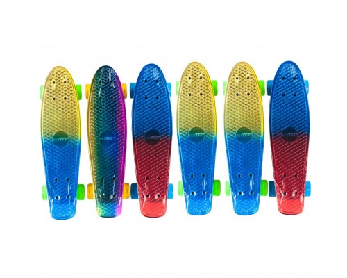 Скейт Пенні борд колеса Світяться. Голограма 55 см (NEO PRO)