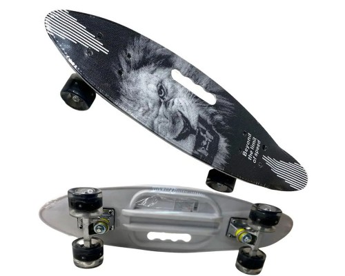 Скейт Пенні борд з ручкою Круізер 60 см, колеса PU Світяться (32040)