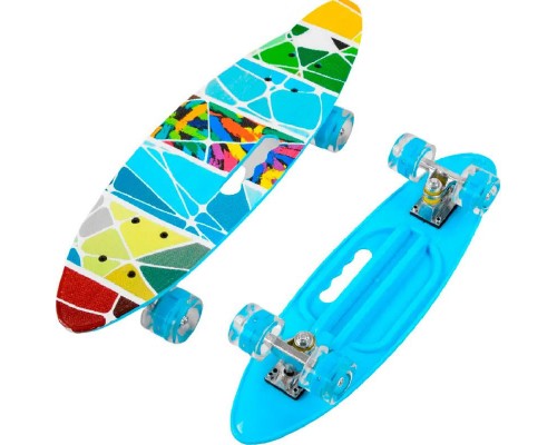 Скейт Пенні борд з ручкою Круізер 60 см, колеса PU Світяться (32040)